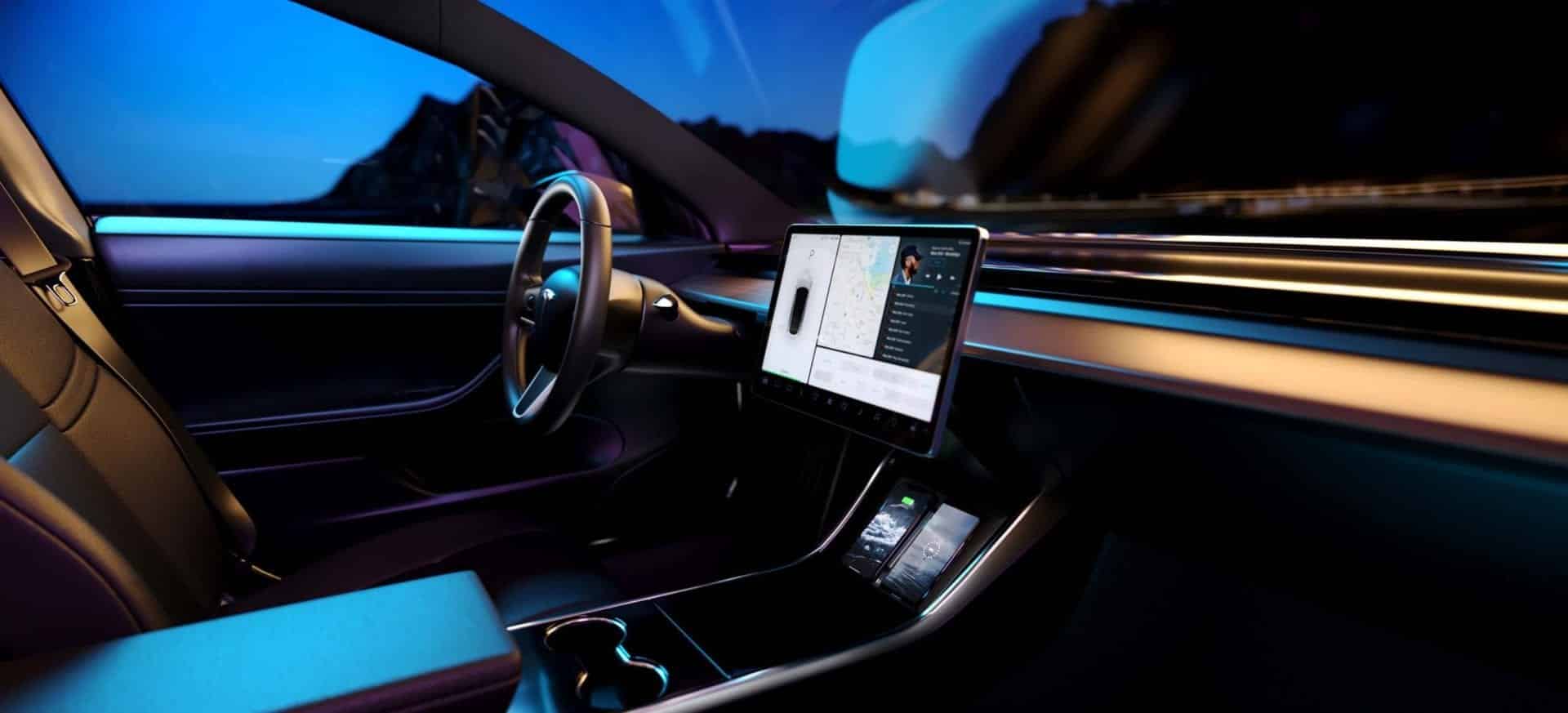 tesla 3d automotive interior visualization