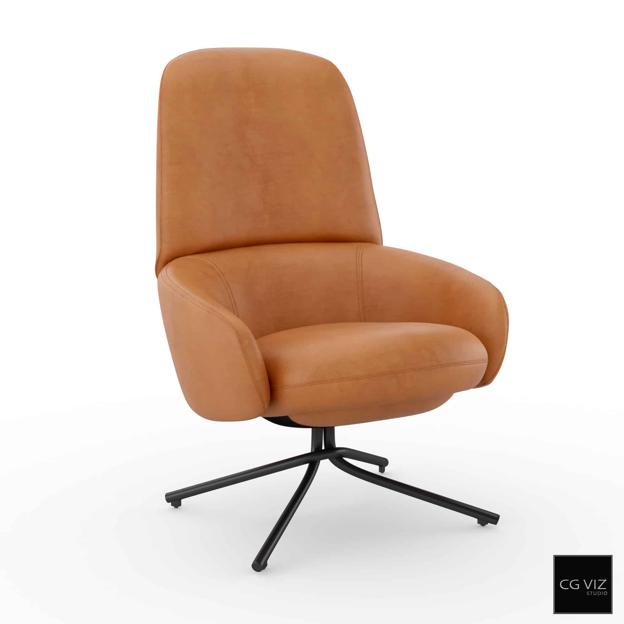 Rendered Preview of Calligaris Comfy Lounge Chair Oval 3D Model