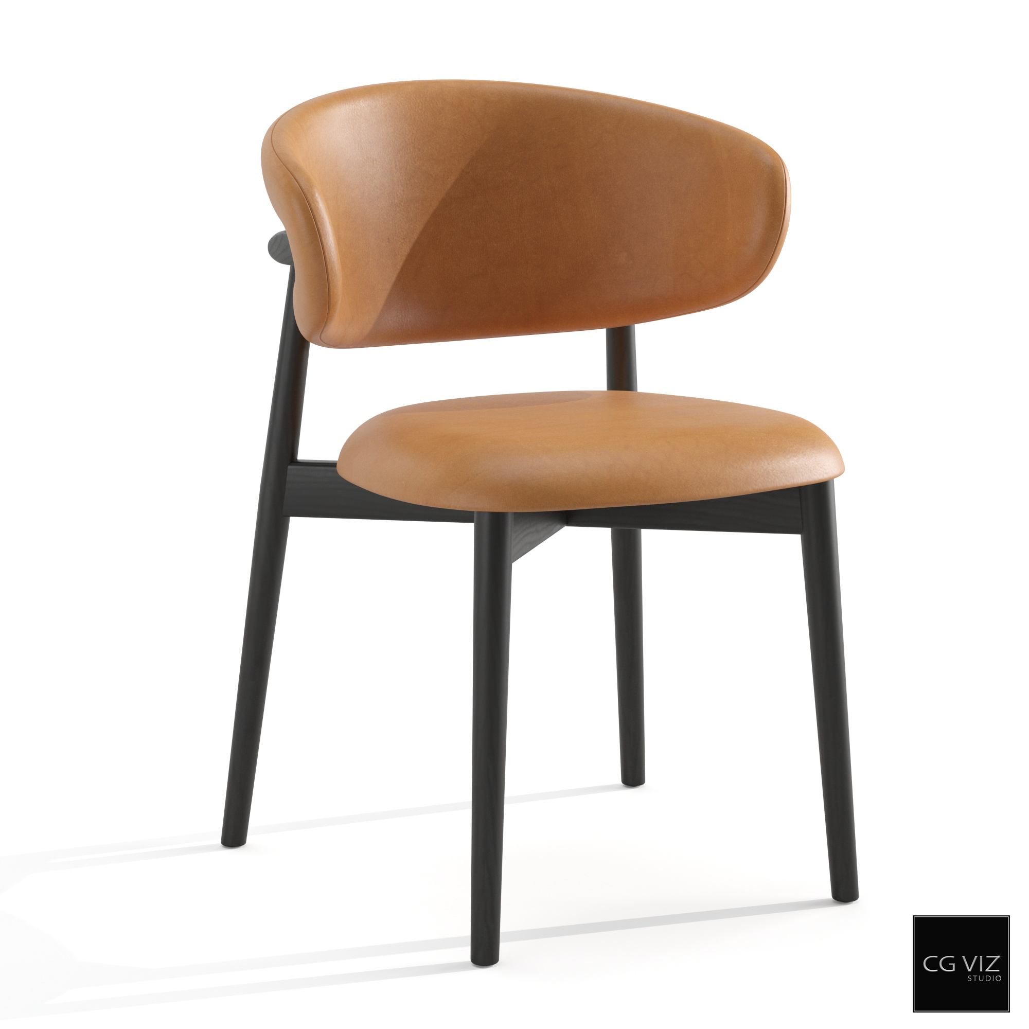 Rendered Preview of Calligaris Oleandro Woodenbase Chair 3D Model