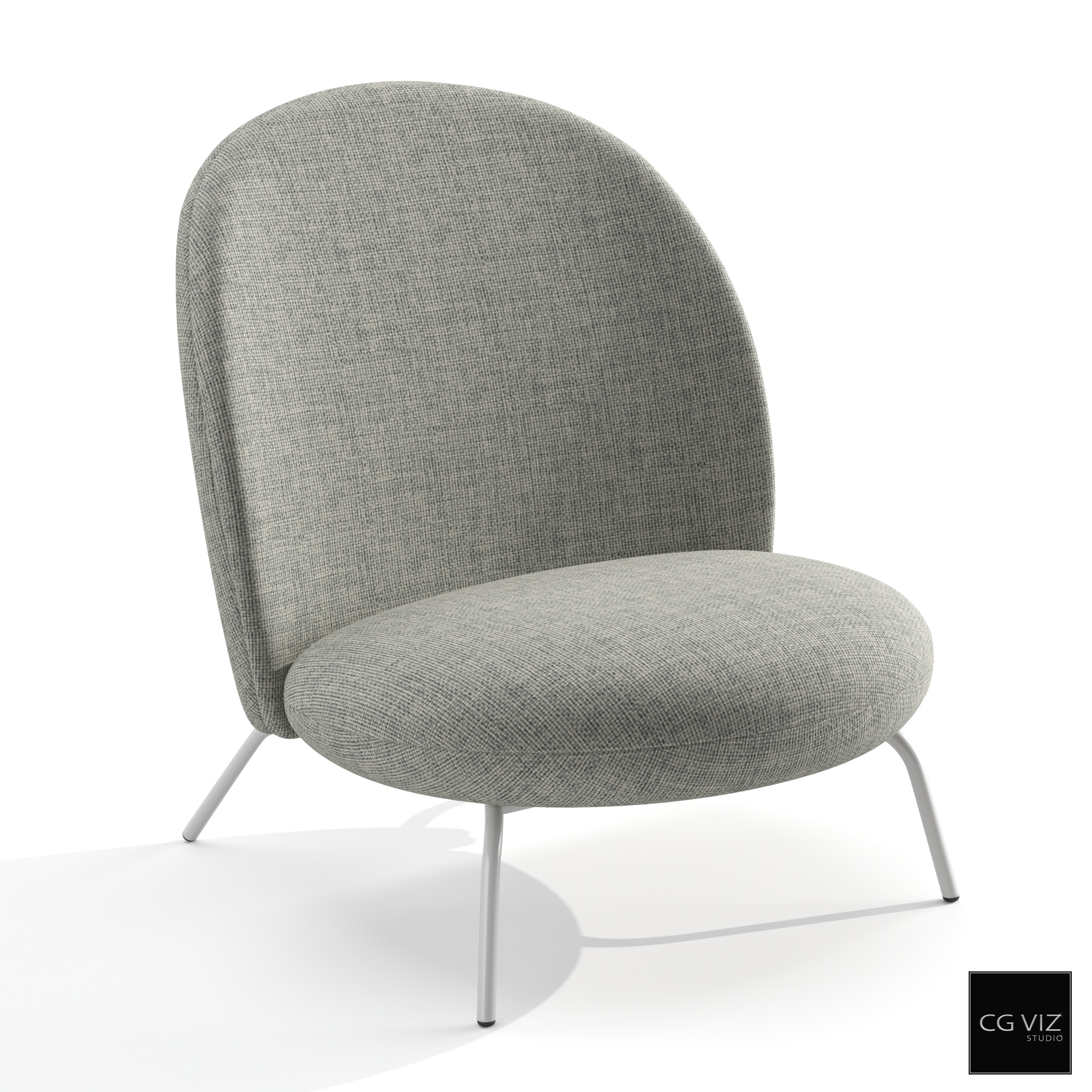 Rendered Preview of Calligaris Puffy Lounge Chair 3D Model