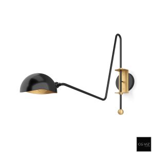 Rendered Preview of Convessi Grand Swing-Arm Sconce 3D Model