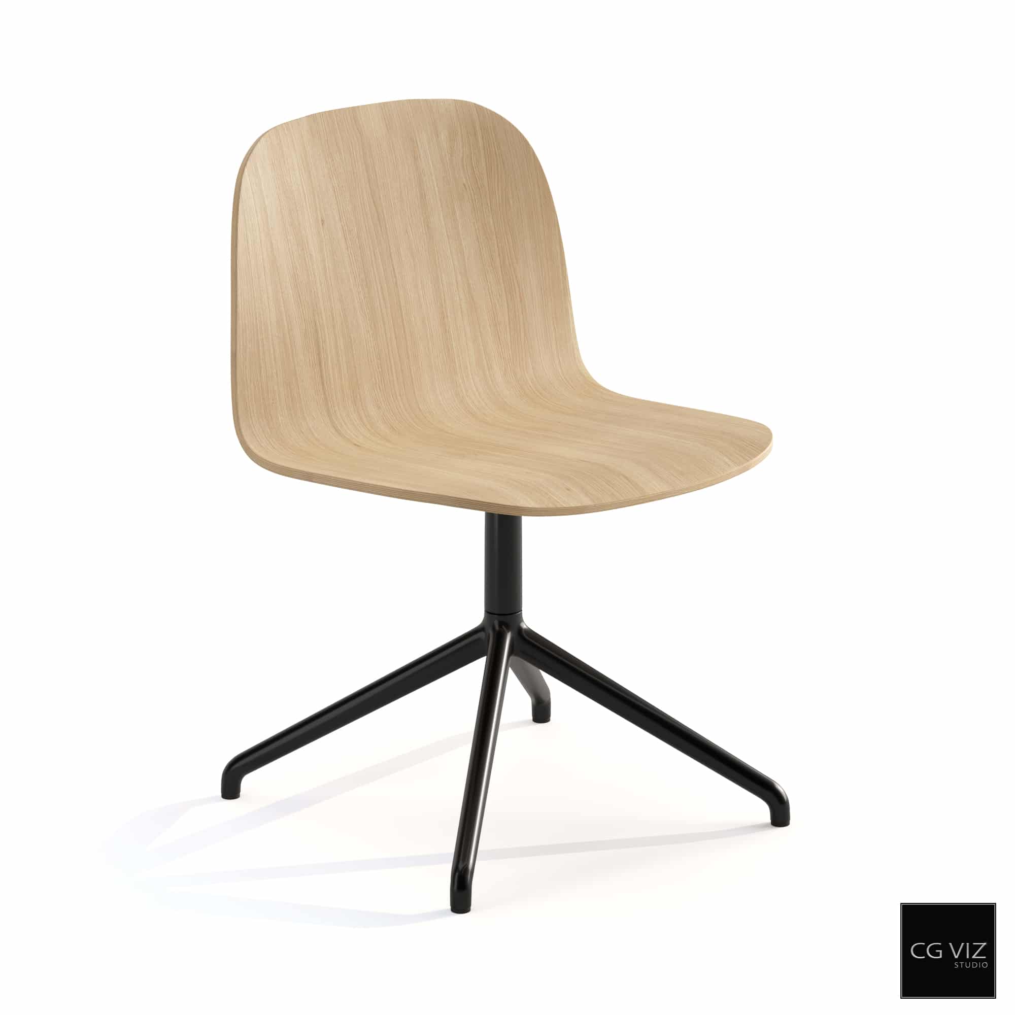 Rendered Preview of Muuto Visu Wide Chair Swivel Base 3D Model