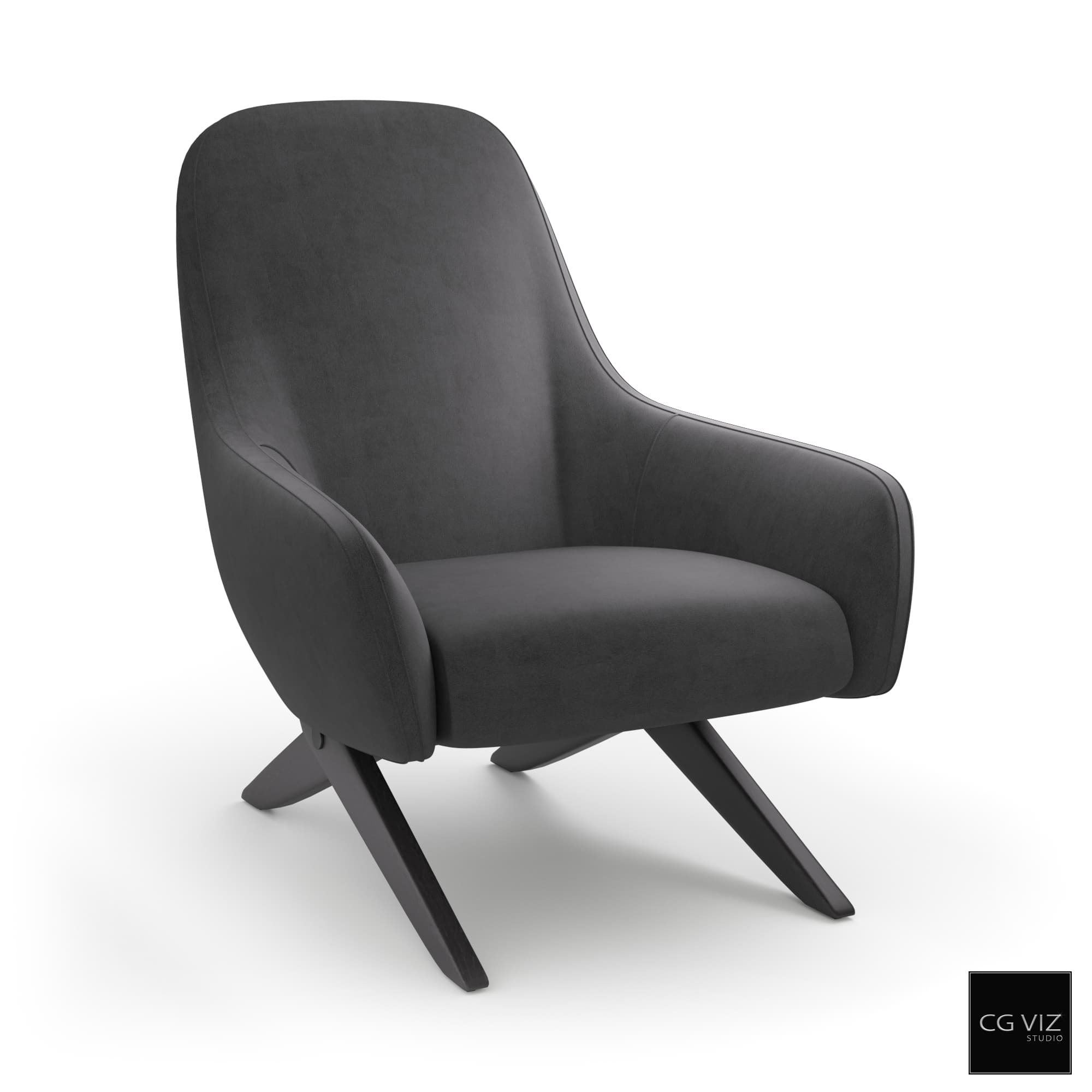 Rendered Preview of Poiliform Marlon Lounge Armchair by CGVIZSTUDIO