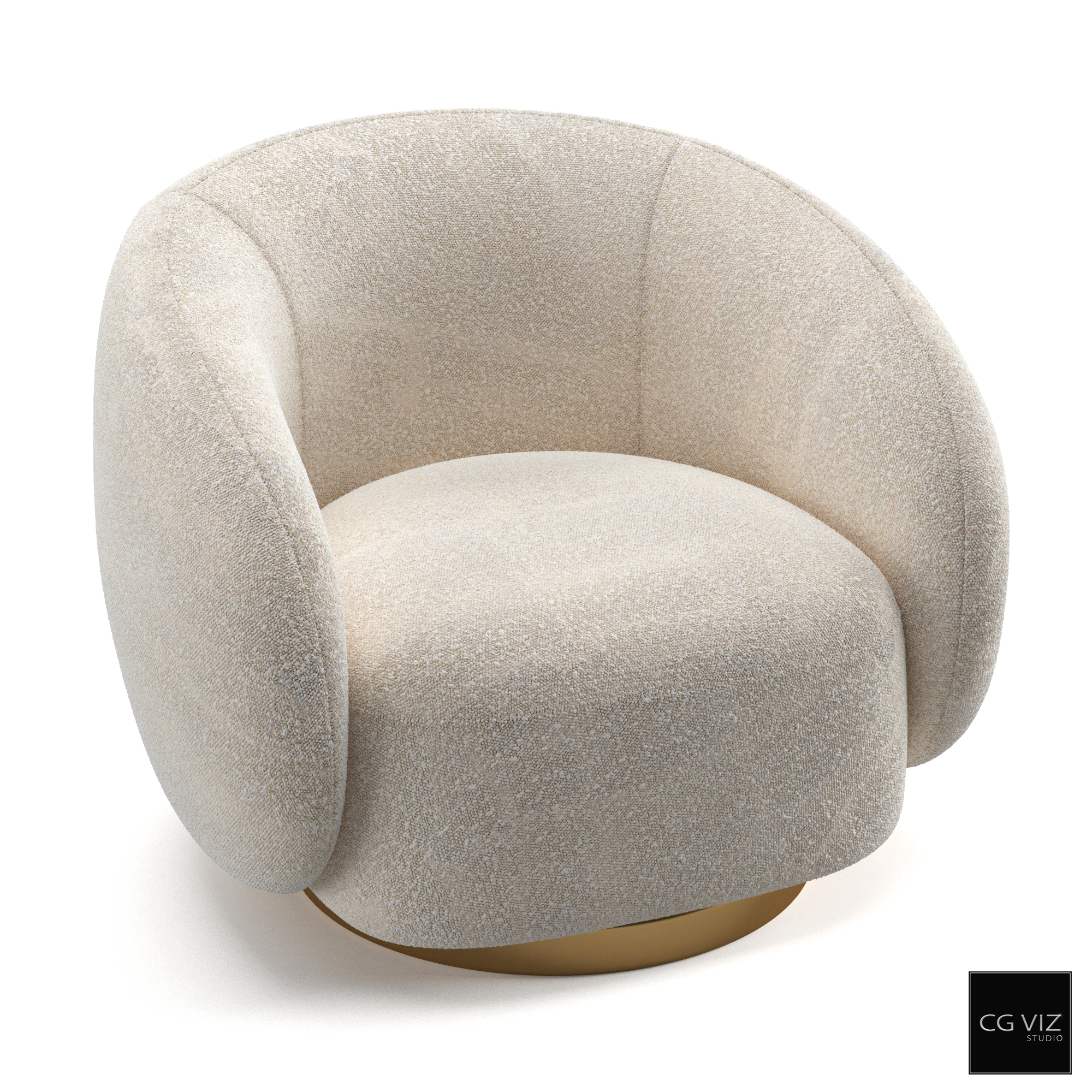 Rendered Preview of Eichholtz Swivel Chair Brice Armchair 3D Model